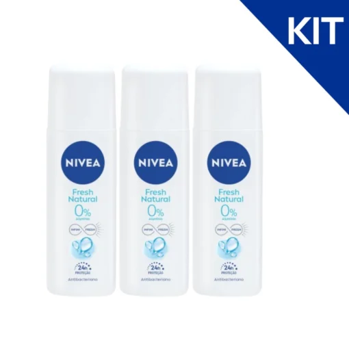 KIT NIVEA Desodorante Spray Fresh Natural 90ml 3 Unidades