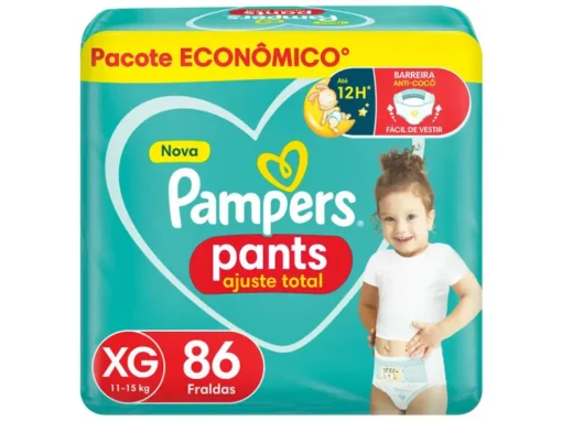 Fralda Calça Pampers Pants Ajuste Total - Tam. XG 11 a 15kg 86 Unidades