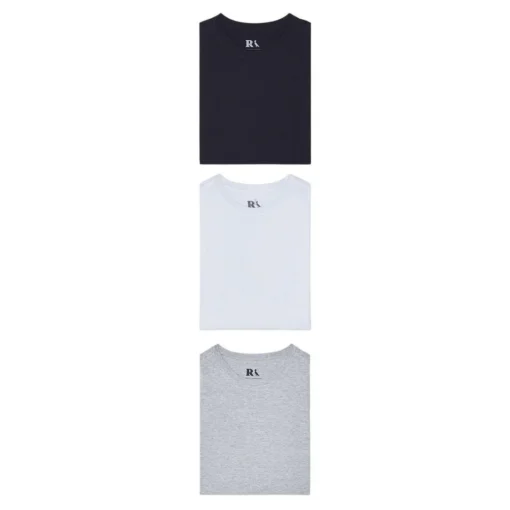 Kit 3 Camisetas Básicas Reserva - Preto+Branco