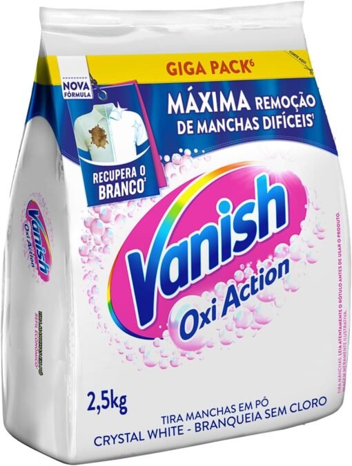 Vanish Tira Manchas Em Pó Crystal White Oxi Action 2 5Kg Para Roupas Brancas